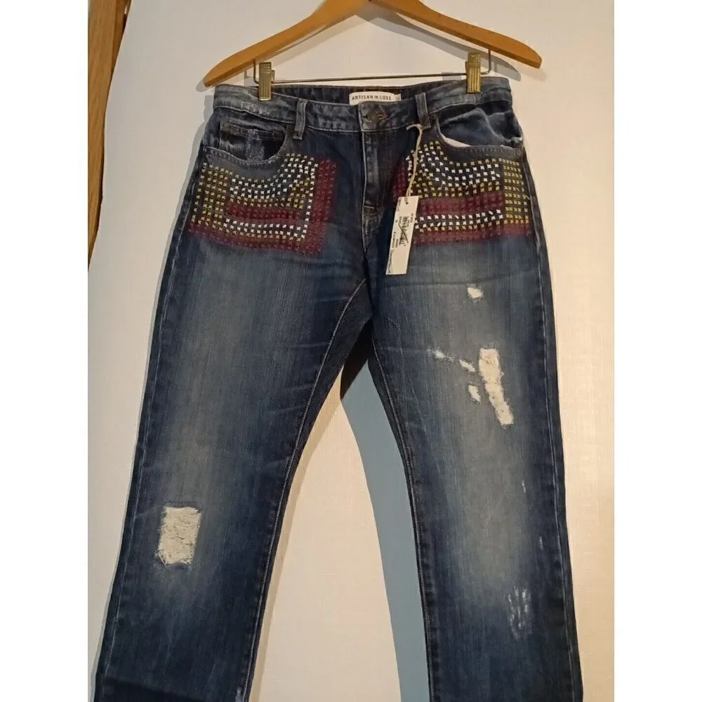Artisan de Luxe Size 25 Destroyed Jeans Premium 29.5 x 30